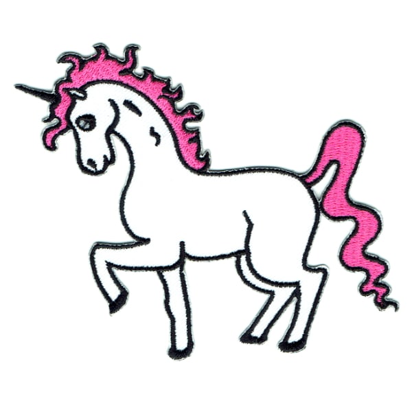 Iron on embroidered pink unicorn patch