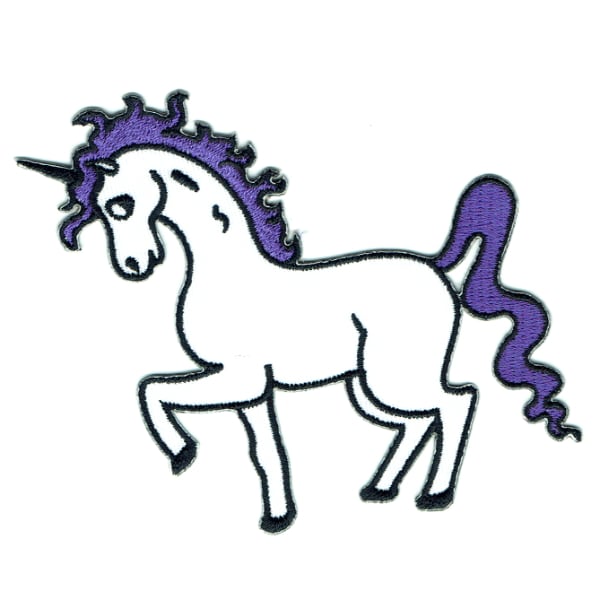 Iron on embroidered purple unicorn patch