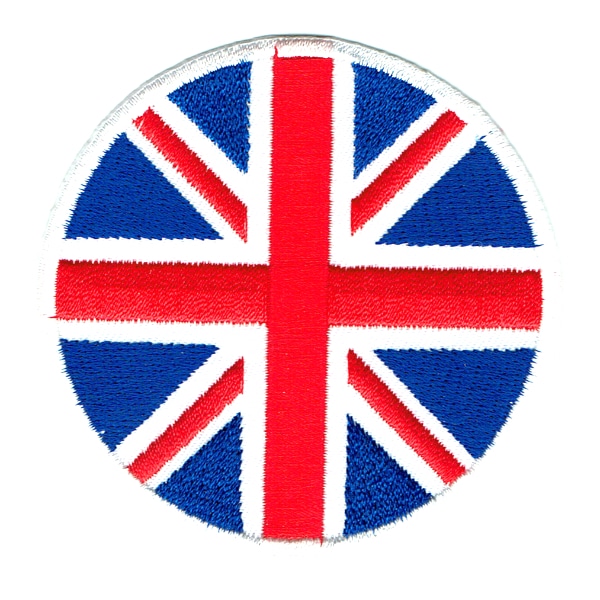 Iron on embroidered round british union jack patch