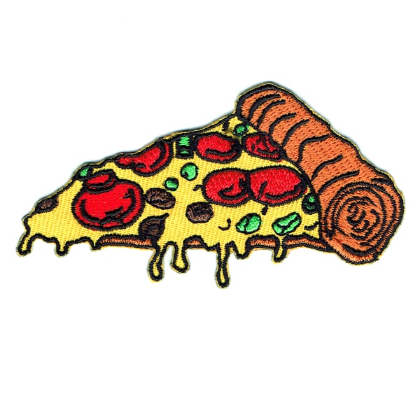 Iron on embroidered pizza patch