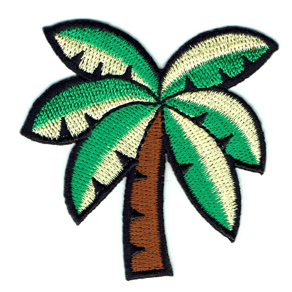 Iron on embroidered tropical style coconut palm patch