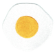 Iron on embroidered yellow and white fried egg patch