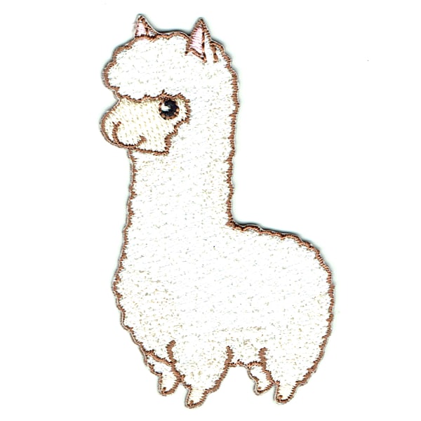 Iron on embroidered cute smiling llama patch