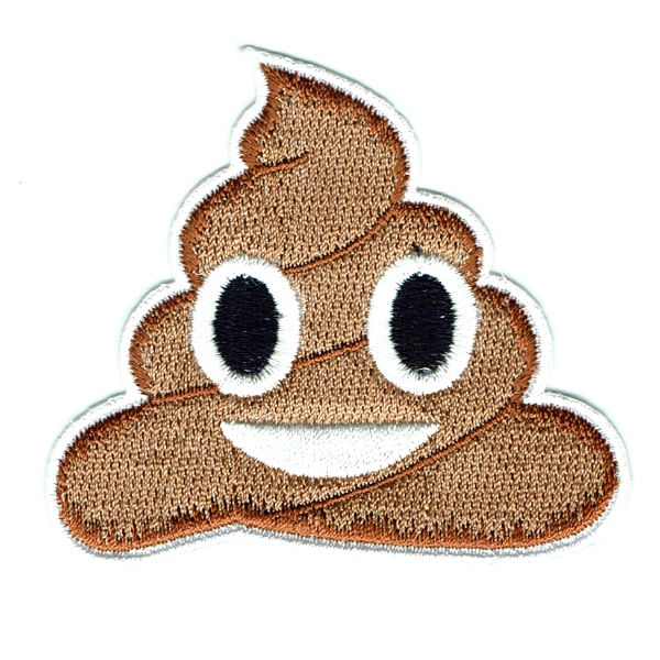 Iron on embroidered poop emoji patch