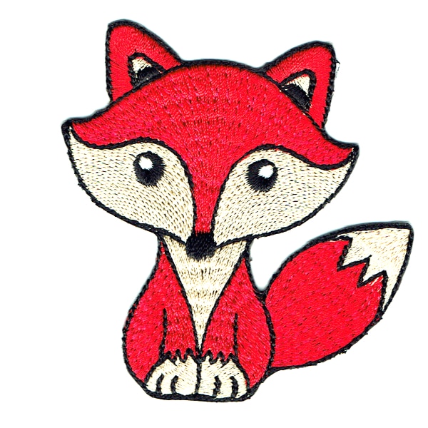 Iron on embroidered red fox patch