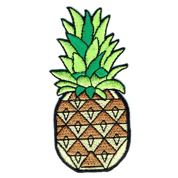 Iron on embroidered vibrant tropical style pineapple patch