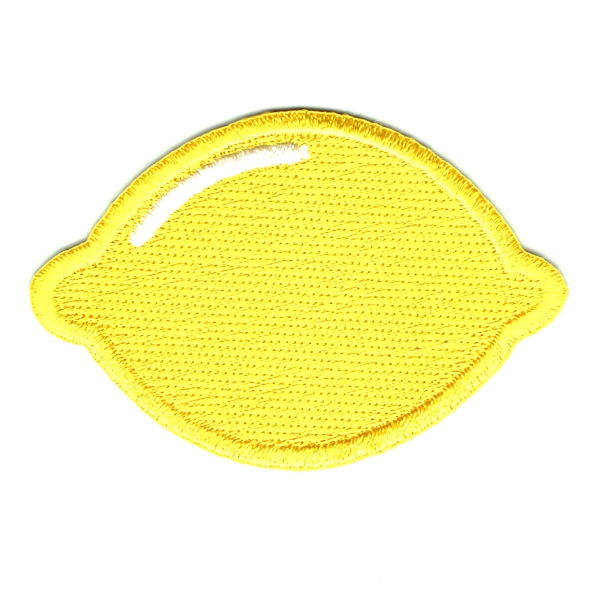 Bright yellow embroidered lemon iron on patch