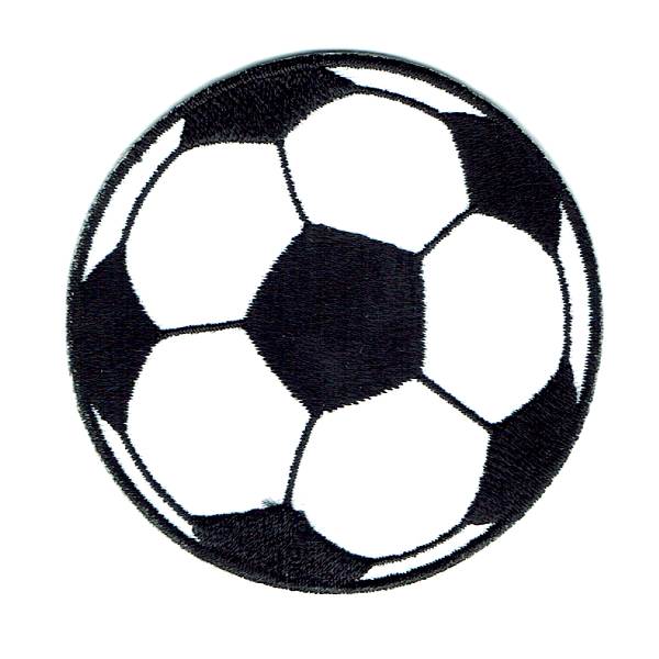 Black and white soccer ball iron on patch