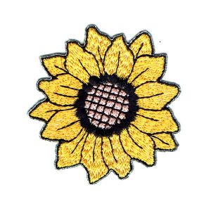 Embroidered iron on yellow sunflower patch