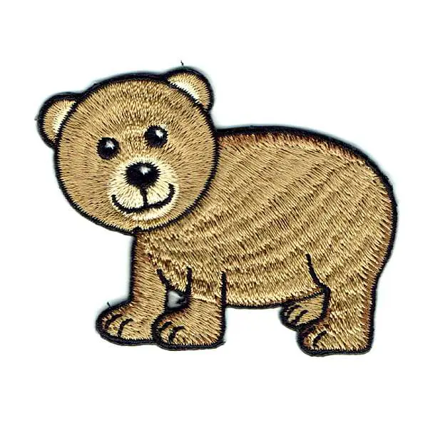 Cute Brown Bear Cub Iron On Embroidered Patch