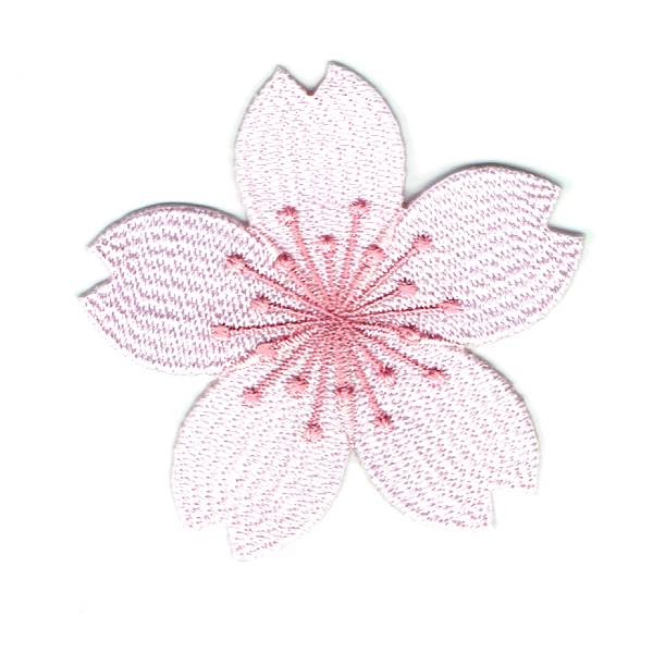 Pink Azalea Flower Iron On Embroidered Patch