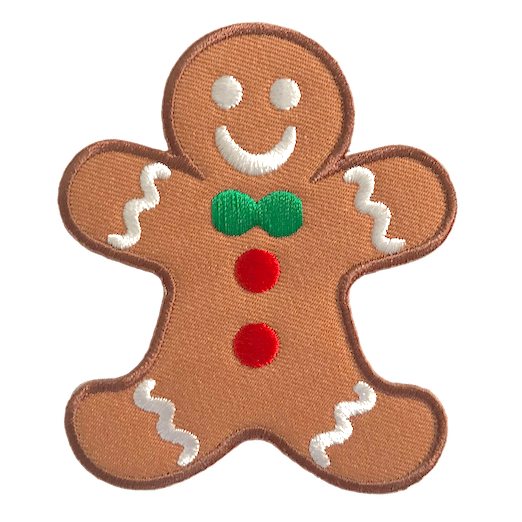Ginger Bread Man Iron On Embroidered Patch