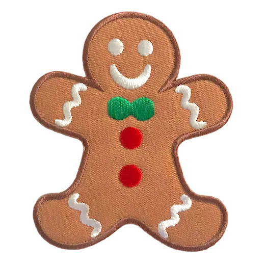 Ginger Bread Man Iron On Embroidered Patch